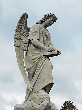 Angelic sculpture marking Pitchlynn's grave in the Congressional Cemetery