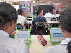 Students with XO laptops