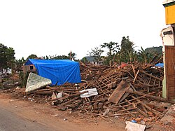 House damage in Bantul Regency