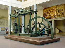 The steam engine, the major driver in the Industrial Revolution, underscores the importance of engineering in modern history. This beam engine is on display in the Technical University of Madrid.