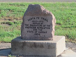 Santa Fe Trail marker in Coolidge, Kansas