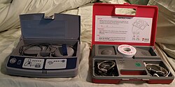 Two types of remote monitoring devices used by pacemaker patients