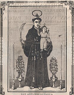 José Guadalupe Posada print of Saint Anthony, about 1910