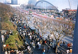 Comiket 49 doujinshi convention in 1995. The 1990s saw a boom in the international popularity of anime and manga.