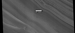 Layers in far north of the north polar ice cap, as seen by HIRISE under the HiWish program