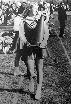 Streep as a cheerleader at Bernards High School, 1966