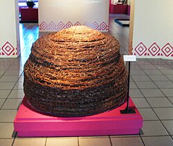 Kumeyaay willow storage basket at the Universidad Autónoma de Baja California cultural museum, Mexicali