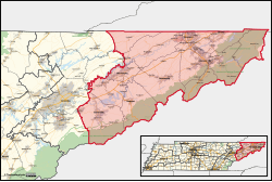 Tennessee's 1st congressional district boundary from the 2026 electionsInteractive map version