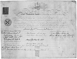 M.D. diploma conferred on James Maxwell Ferguson by the University of Edinburgh in 1841