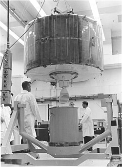 A Skynet 2 satellite being packed for shipment