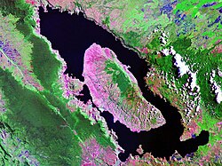 The supervolcano caldera Lake Toba