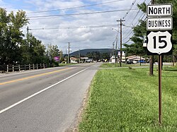 US 15 Bus. northbound just after entering Mansfield