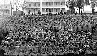 Pupils at Carlisle Indian Industrial School, Pennsylvania, c. 1900