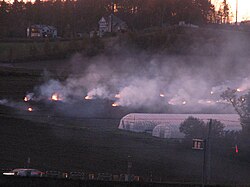 Controlled burn in Hokkaido, Japan