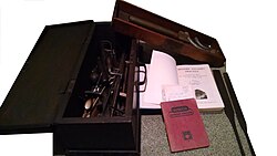 Sand molding tools and books used in Auckland and Nelson, New Zealand, between approximately 1946 and 1960