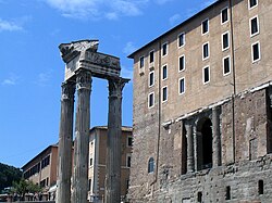 From the Forum, the medieval and Renaissance Senate House stands directly upon the Tabularium, ancient Rome's repository of archives.