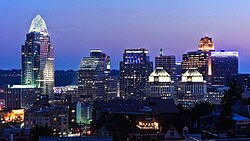 Downtown Cincinnati is the financial center of the city; eight Fortune 500 companies are headquartered in the metropolitan area.[12]