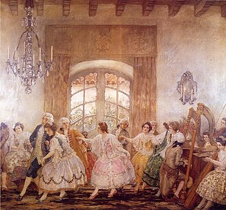 "Baile del Santiago antiguo" by Pedro Subercaseaux. Chile's colonial high society were made up by landowners and government officials.