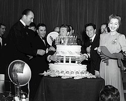 Skelton and John Garfield at FDR Birthday Ball, 1944