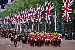 Union Jack flags on The Mall, London