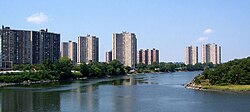 The neighborhood of Co-op City is the largest cooperative housing development in the world.