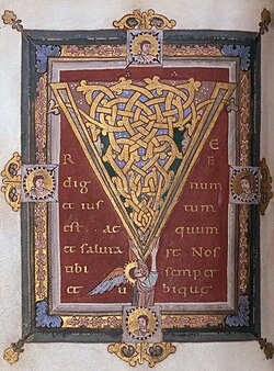 The 11th-century Tyniec Sacramentary was written with gold on a purple background. National Library of Poland, Warsaw.