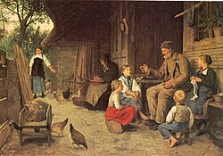 The Grandfather tells a story, by Albert Anker, c. 1884.