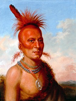 1822 portrait of Sharitahrish by Charles Bird King, on display in the Library of the White House