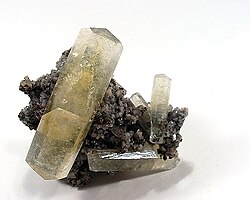 Calcite crystals from the Sweetwater Mine, Viburnum Trend District, Reynolds County, Missouri; 6.2 × 6 × 3.3 cm