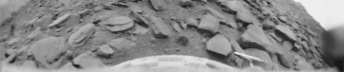 First view and clear image of the surface of Venus, taken by the Venera 9 lander on October 22, 1975