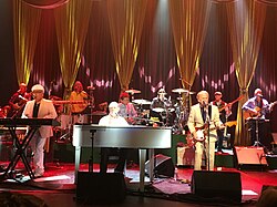 Wilson, Jardine and Blondie Chaplin performing with the Brian Wilson Band in 2017