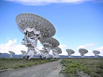 The Very Large Array in Socorro, New Mexico, an interferometric array formed of 27 parabolic dish telescopes.