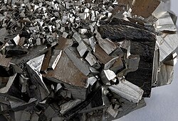 Pyrite has a metallic lustre.