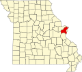 Map of Missouri highlighting Saint Louis County