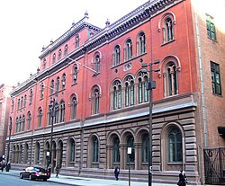 A Chorus Line was one of 55 productions that Joseph Papp's Public Theatre (building pictured) has brought to Broadway