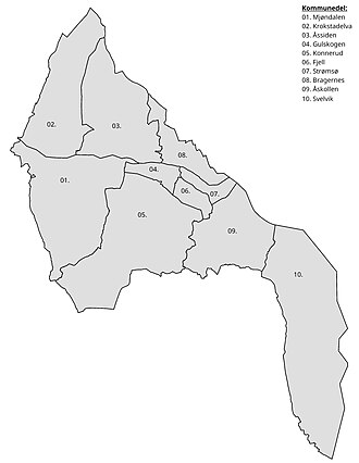Municipal regions in Drammen