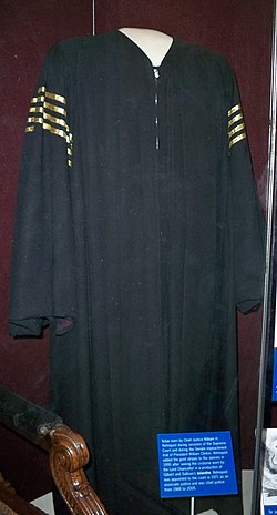Robe worn by Chief Justice William Rehnquist during the impeachment trial