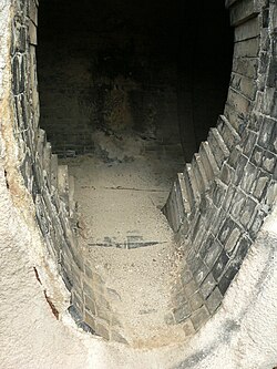 Refractory bricks in a torpedo car used for hauling molten iron