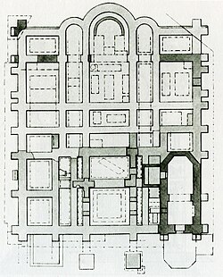 Floorplan of Church of Tithes, Kyiv, prior to 1828 rebuild