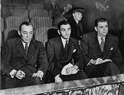 Rodgers and Hammerstein (left and right) and Irving Berlin (center) at the St. James Theatre in 1948