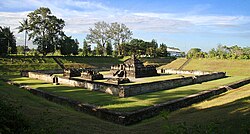 Sambisari temple buried five metres under volcanic debris of Mount Merapi.
