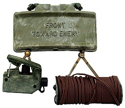 Claymore mine with firing device and electric blasting cap assembly