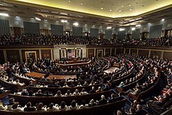 President Donald Trump delivering the 2019 State of the Union Address in the House chamber