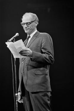 Miller at a rally for Eugene McCarthy at Madison Square Garden, May 19, 1968
