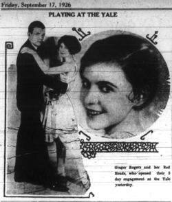 Advertisement for Ginger Rogers and the Redheads in 1926