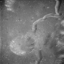 Ejecta blanket from Hadley C crater filling in Hadley Rille