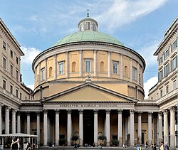 San Carlo al Corso is a fine example of Neoclassical style, inspired by the Roman Pantheon.[106]