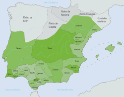 The taifas (green) in 1031 AD