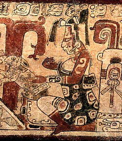 The Maya moon goddess is frequently depicted holding a rabbit