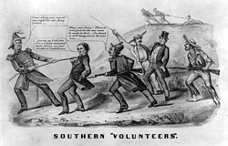 1862 Northern cartoon mocking Confederate conscription